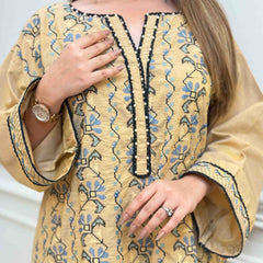 Solid Embroidered Co-ord - Taskeen