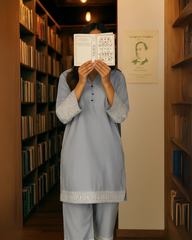 2 pcs solid embroidery- NEELOFAR