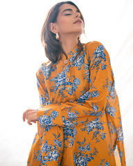 PRINTED ESSENTIAL 2PC CO-ORD - Saffron Yellow