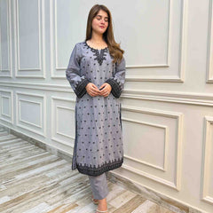 Solid Embroidered Co-ord - Leila