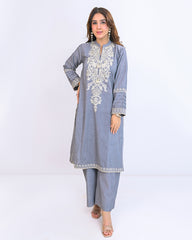Solid Embroidered Co-ord -Fitoor