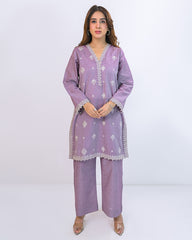 Solid Embroidered Co-ord - Tamana