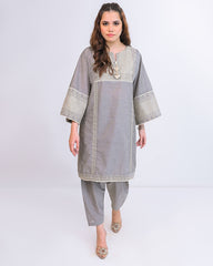 Solid Embroidered Co-ord - Shafaq