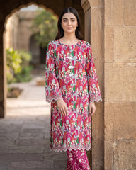 Ayla Studio Red Floral Printed 2 Piece Lawn Suit | APC251109