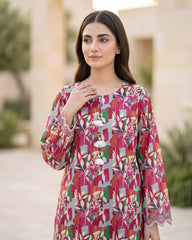 Ayla Studio Red Floral Printed 2 Piece Lawn Suit | APC251109