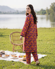 Violet Ember Floral Stitched 2 Piece Lawn Suit | APC251103