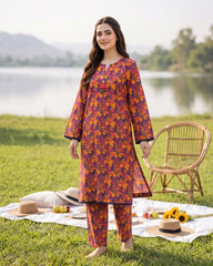 Violet Ember Floral Stitched 2 Piece Lawn Suit | APC251103