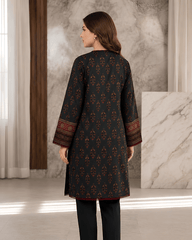 Black Printed Premium Lawn Kurti – One-Piece | A2226216FA