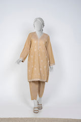 Solid Embroidered | 2-Piece RTW | Beige