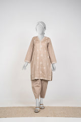 Solid Embroidered | 2-Piece RTW | Mushroom Beige