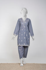 Solid Embroidered | 2-Piece RTW | Grey