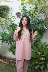 Solid Embroidered Co-ord - Seher