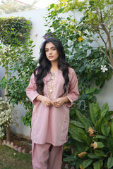 Solid Embroidered Co-ord - Seher