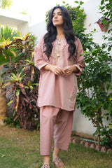 Solid Embroidered Co-ord - Seher