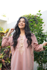 Solid Embroidered Co-ord - Seher