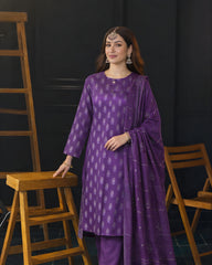 Zafaran Baft | Jacquard 3-Piece (Purple)