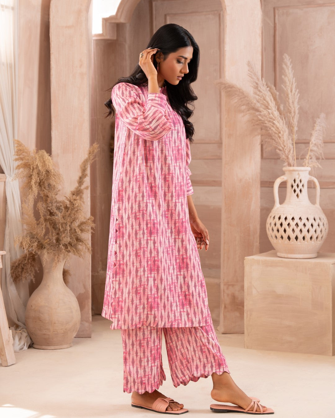 PRINTED ESSENTIAL CO-ORD - Pink Pearls