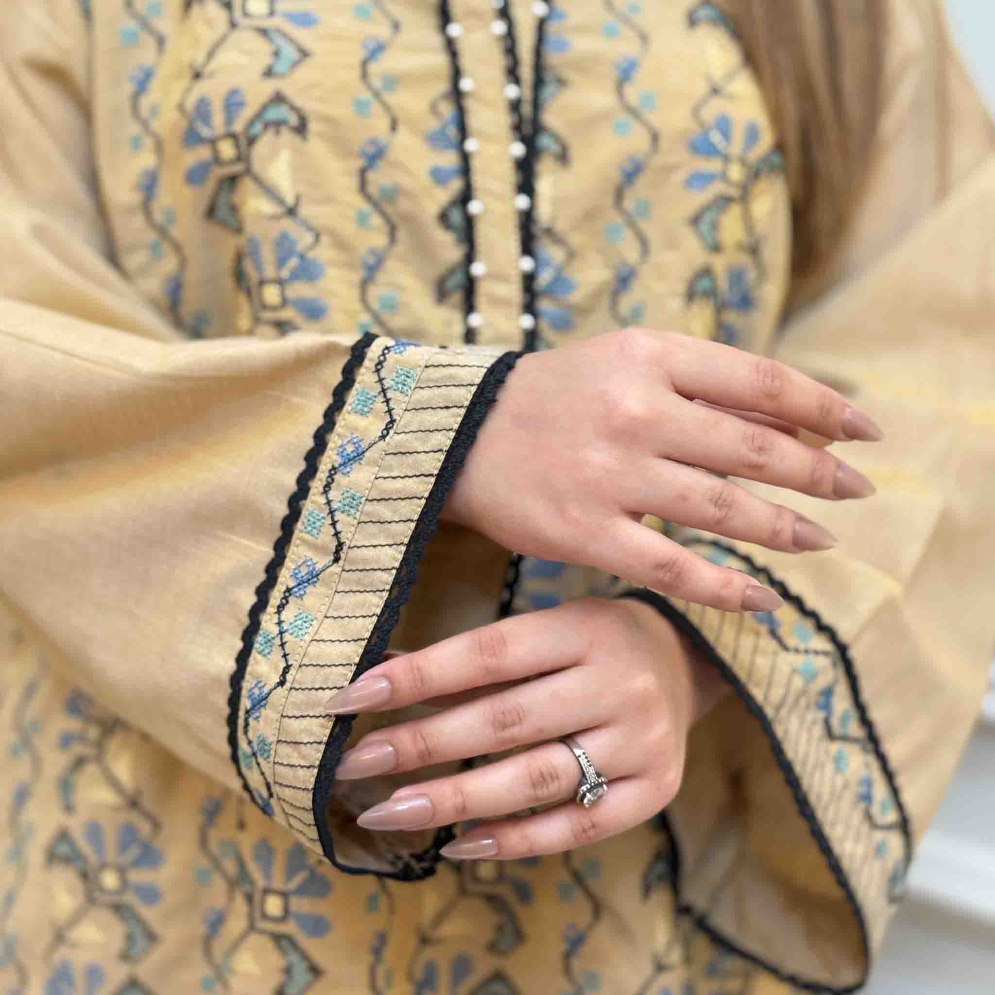Solid Embroidered Co-ord - Taskeen