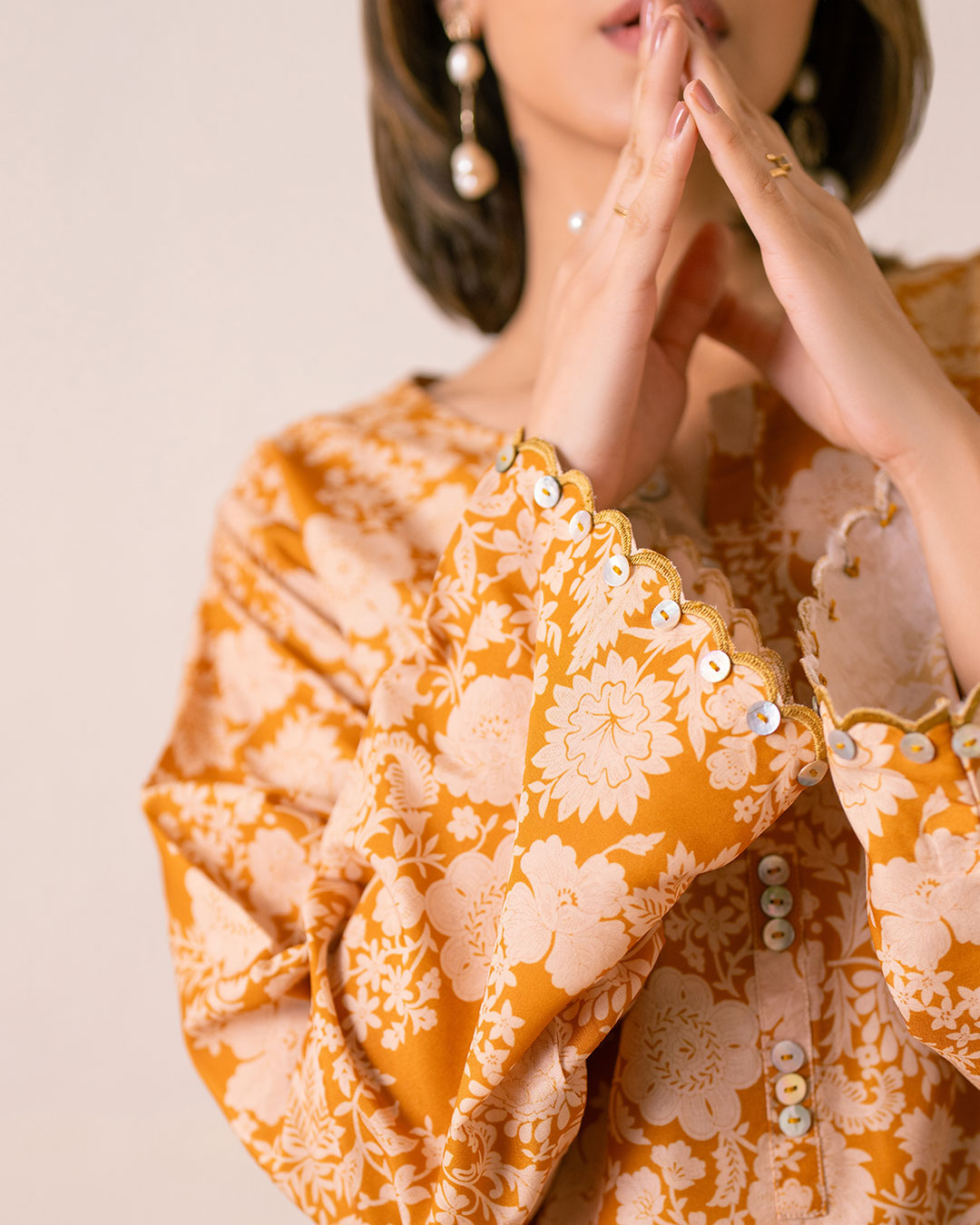 PRINTED ESSENTIAL 2PC CO-ORD - Burnt Ocher