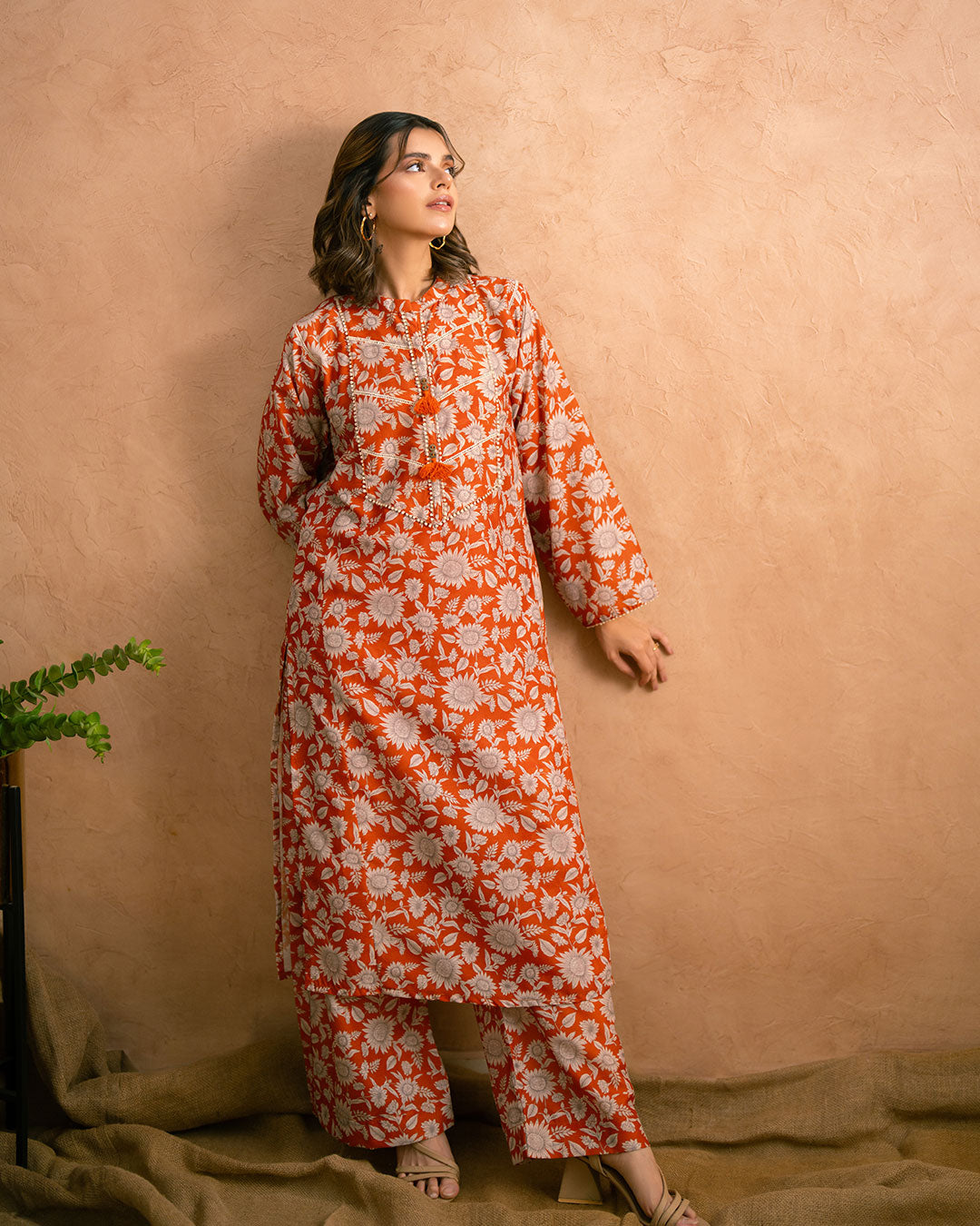 PRINTED ESSENTIAL 2PC CO-ORD - Sun Flower