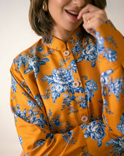 PRINTED ESSENTIAL 2PC CO-ORD - Saffron Yellow
