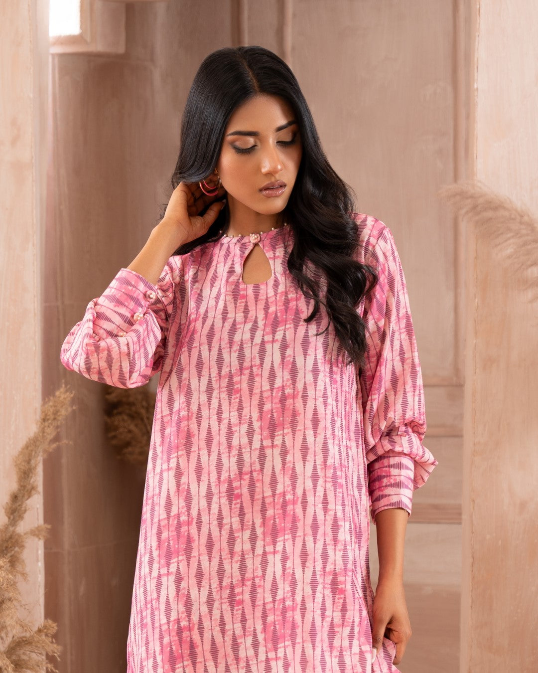 PRINTED ESSENTIAL CO-ORD - Pink Pearls