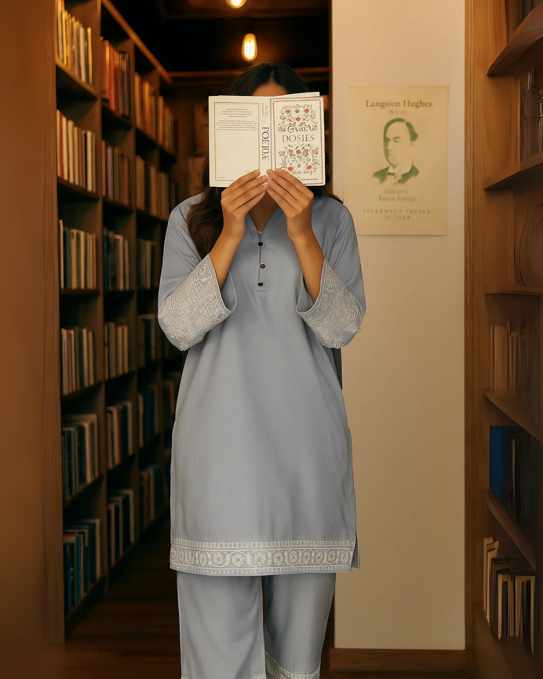 2 pcs solid embroidery- NEELOFAR