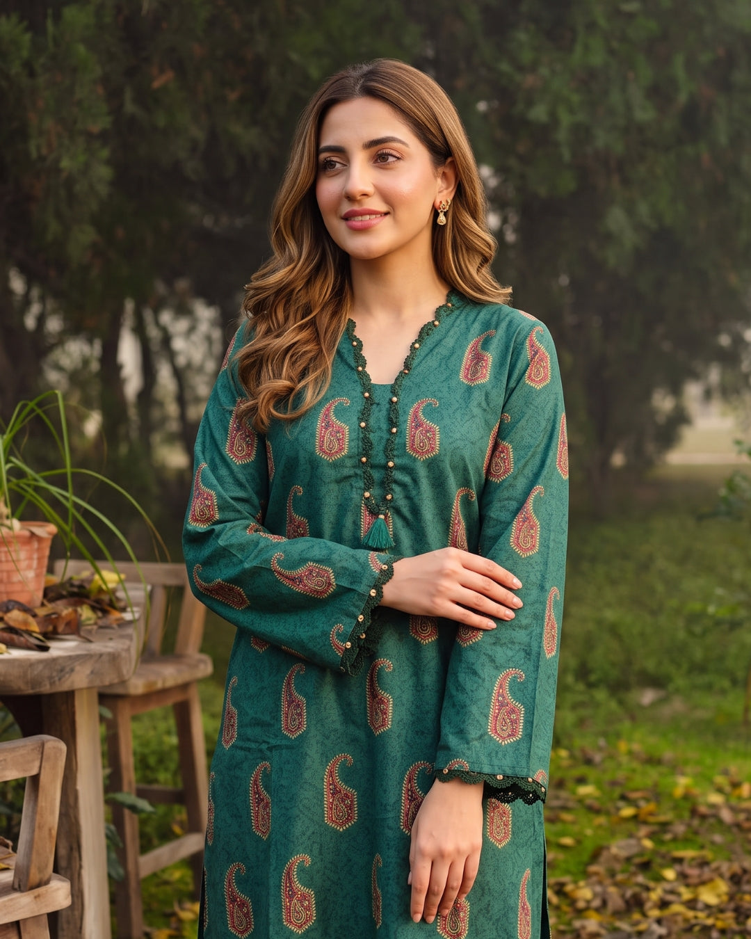 Emerald Green Paisley