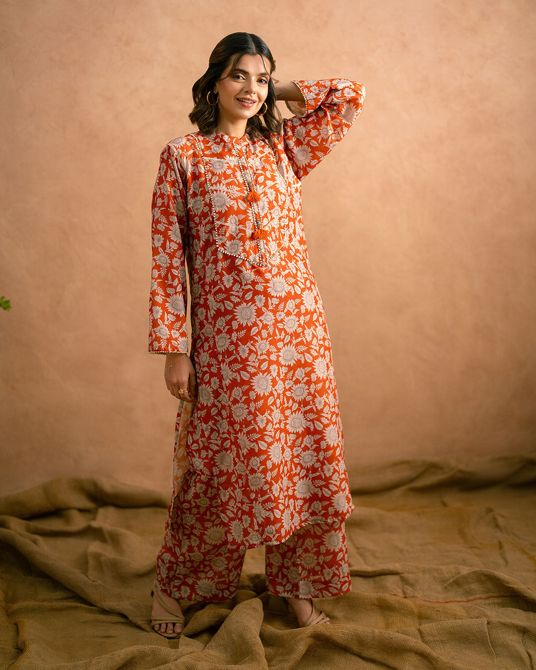 PRINTED ESSENTIAL 2PC CO-ORD - Sun Flower
