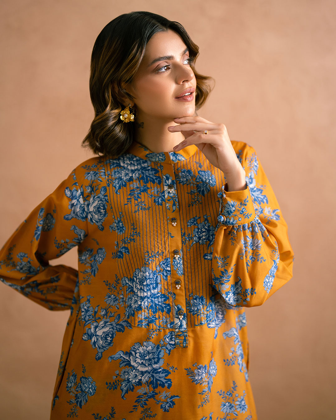 PRINTED ESSENTIAL 2PC CO-ORD - Saffron Mix