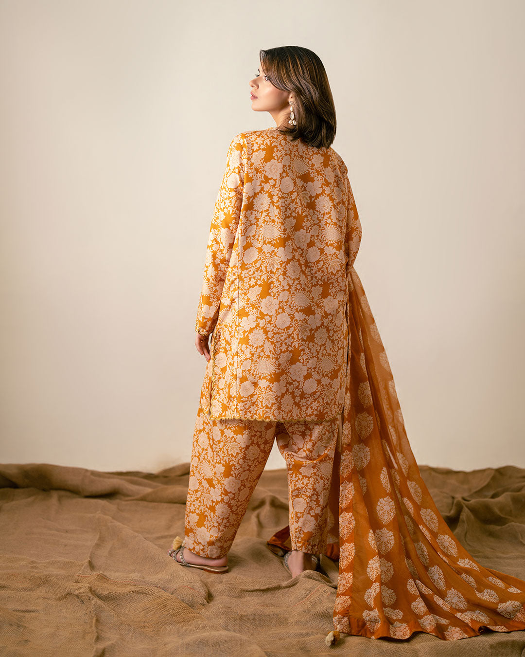 PRINTED ESSENTIAL 2PC CO-ORD - Burnt Ocher