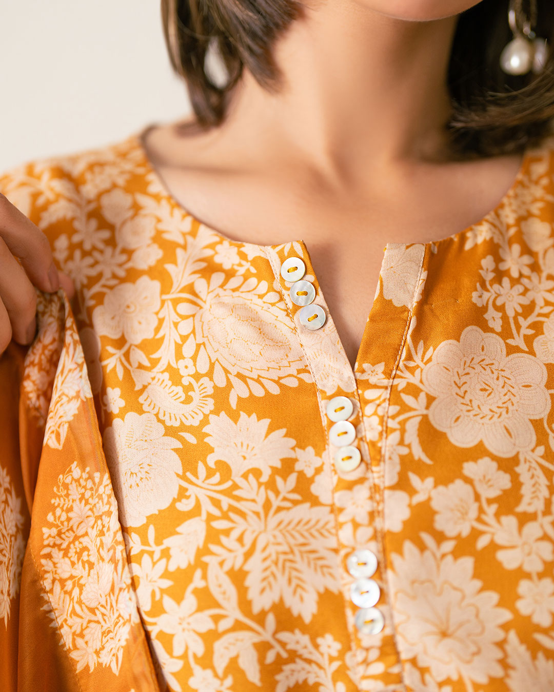 PRINTED ESSENTIAL 2PC CO-ORD - Burnt Ocher