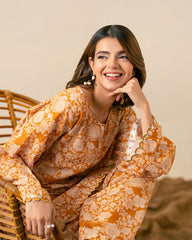 PRINTED ESSENTIAL 2PC CO-ORD - Burnt Ocher