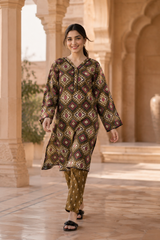 Geometric Printed Lawn Suit | Premium 2-Piece Unstitched Summer Collection