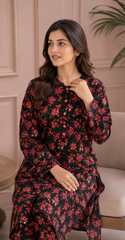 Midnight Floral Lawn Suit | Premium 2-Piece Unstitched Summer Collection