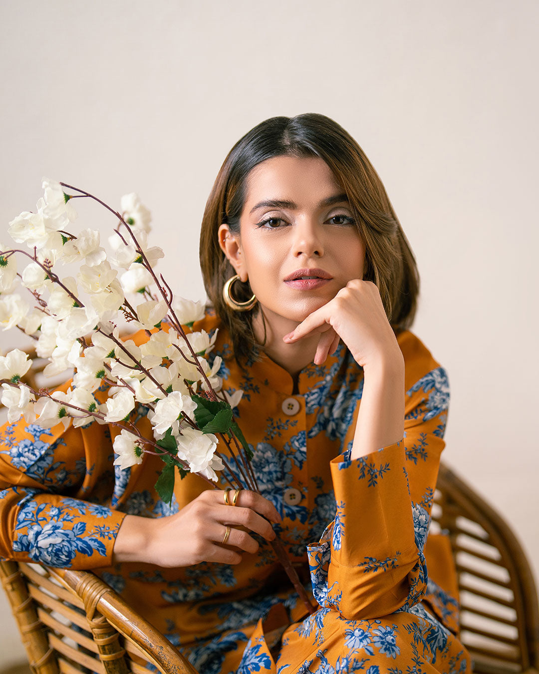 PRINTED ESSENTIAL 2PC CO-ORD - Saffron Yellow