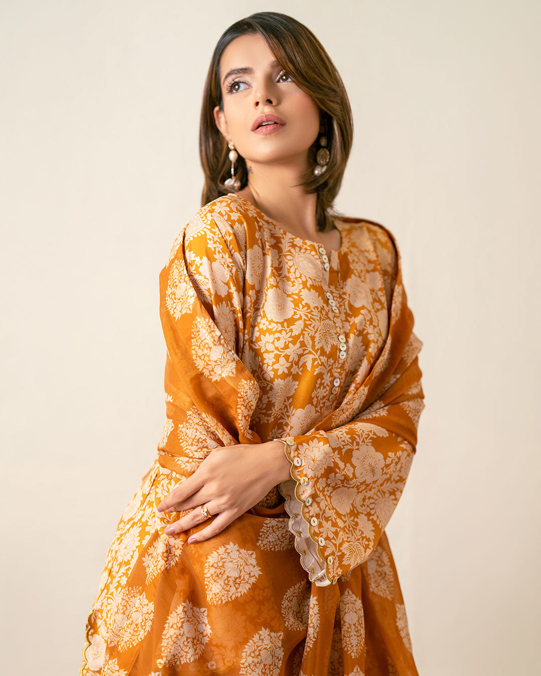 PRINTED ESSENTIAL 2PC CO-ORD - Burnt Ocher