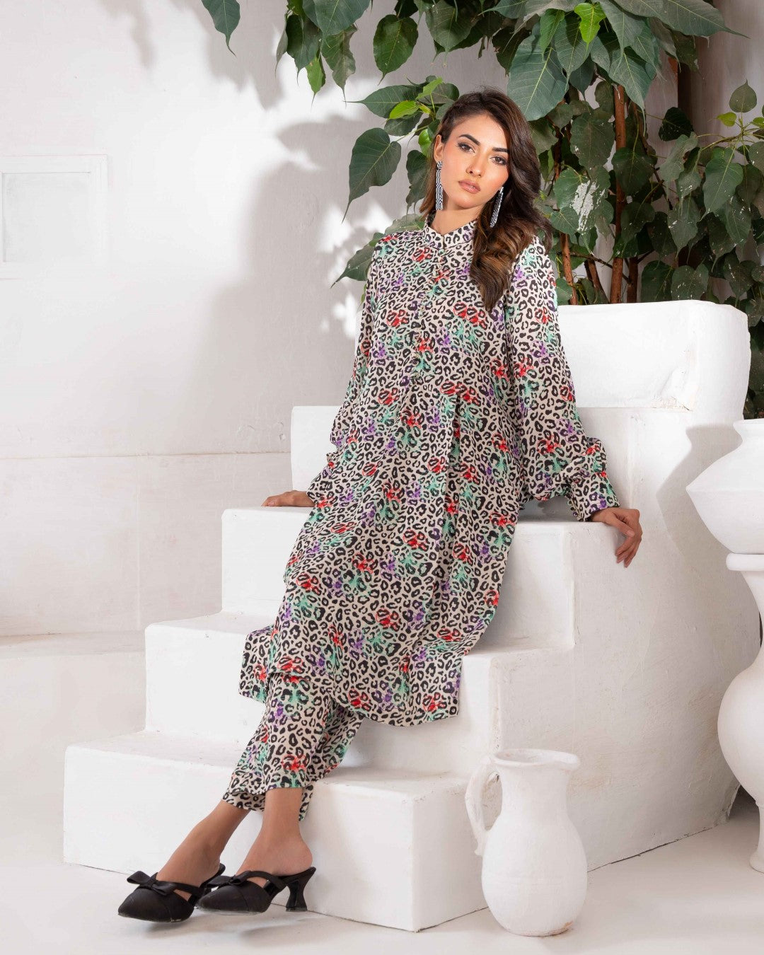 PRINTED ESSENTIAL CO-ORD - Pop Leopard