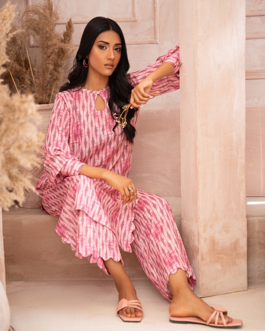 PRINTED ESSENTIAL CO-ORD - Pink Pearls