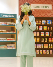 2 pcs solid embroidery- SABZ-SITARA