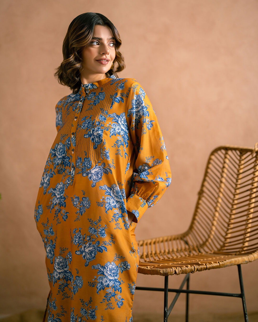 PRINTED ESSENTIAL 2PC CO-ORD - Saffron Mix