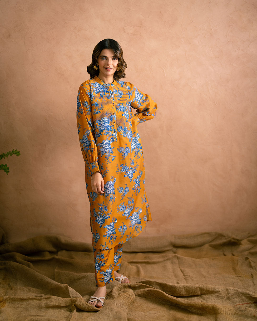 PRINTED ESSENTIAL 2PC CO-ORD - Saffron Mix