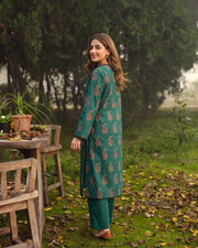 Emerald Green Paisley Stitched 2 Piece Lawn Suit | APC251104