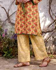 Yellow Floral Printed 2 Piece Lawn Suit | APC251102