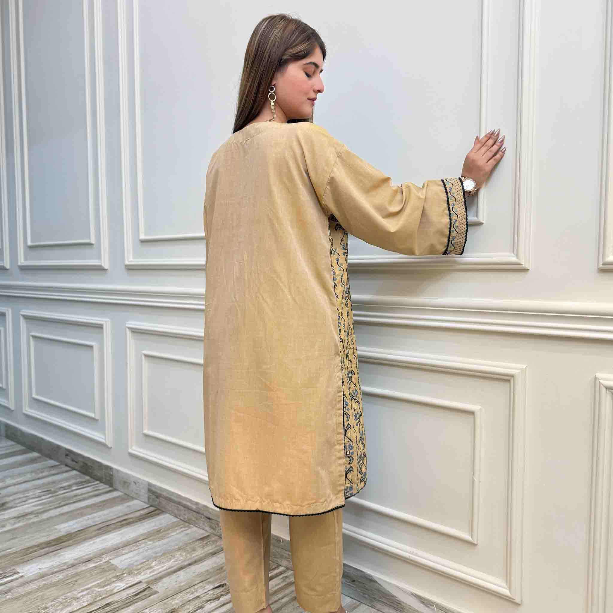 Solid Embroidered Co-ord - Taskeen