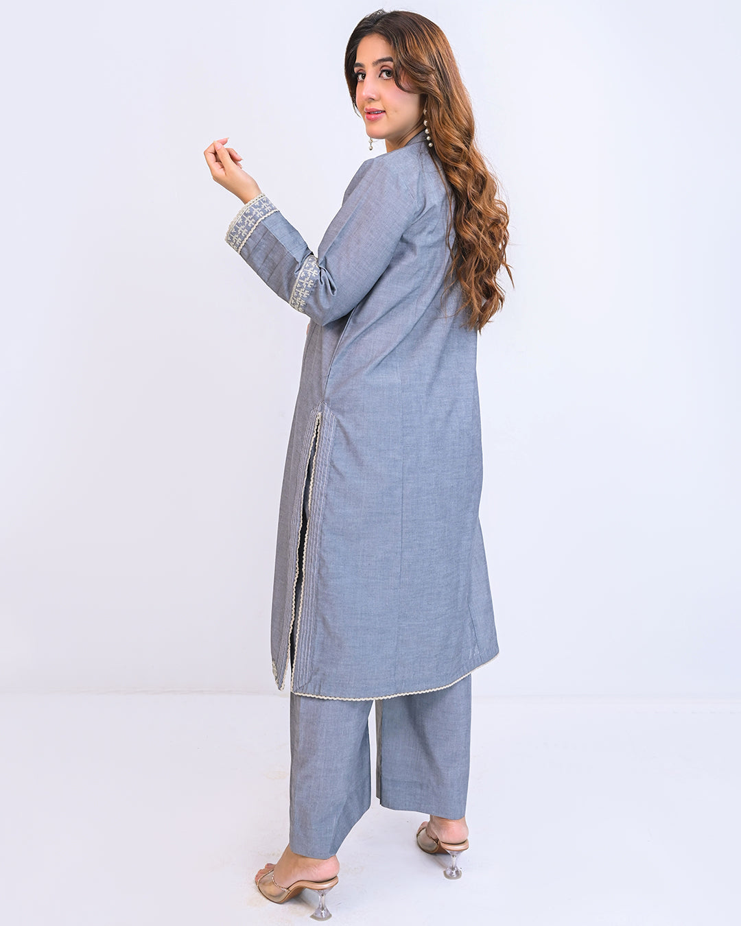 Solid Embroidered Co-ord -Fitoor