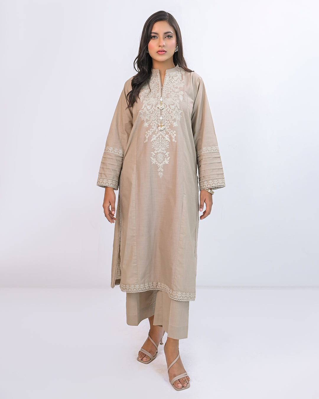 Solid Embroidered Co-ord -Arzoo