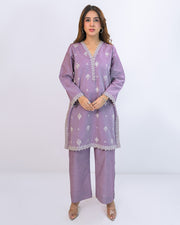 Solid Embroidered Co-ord - Tamana