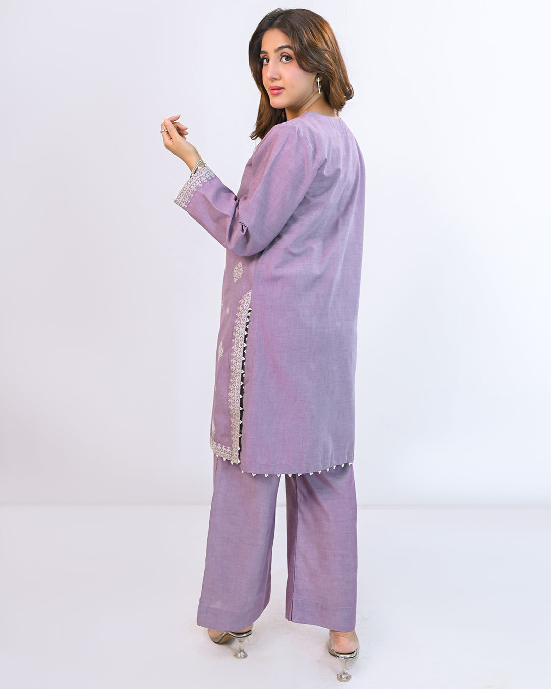 Solid Embroidered Co-ord - Tamana