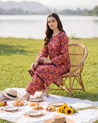 Violet Ember Floral Stitched 2 Piece Lawn Suit | APC251103